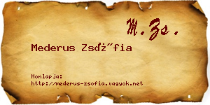 Mederus Zsófia névjegykártya
